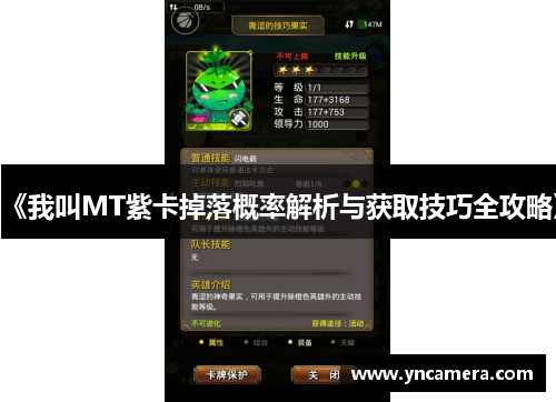 《我叫MT紫卡掉落概率解析与获取技巧全攻略》